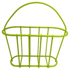 Mid-Century Modern Metal Magazine Chartreuse Rack, Powder-Coated