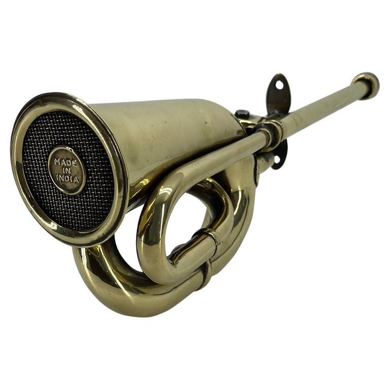 Large Vintage Automobile Heavy Brass Car Horn For Sale at 1stDibs
