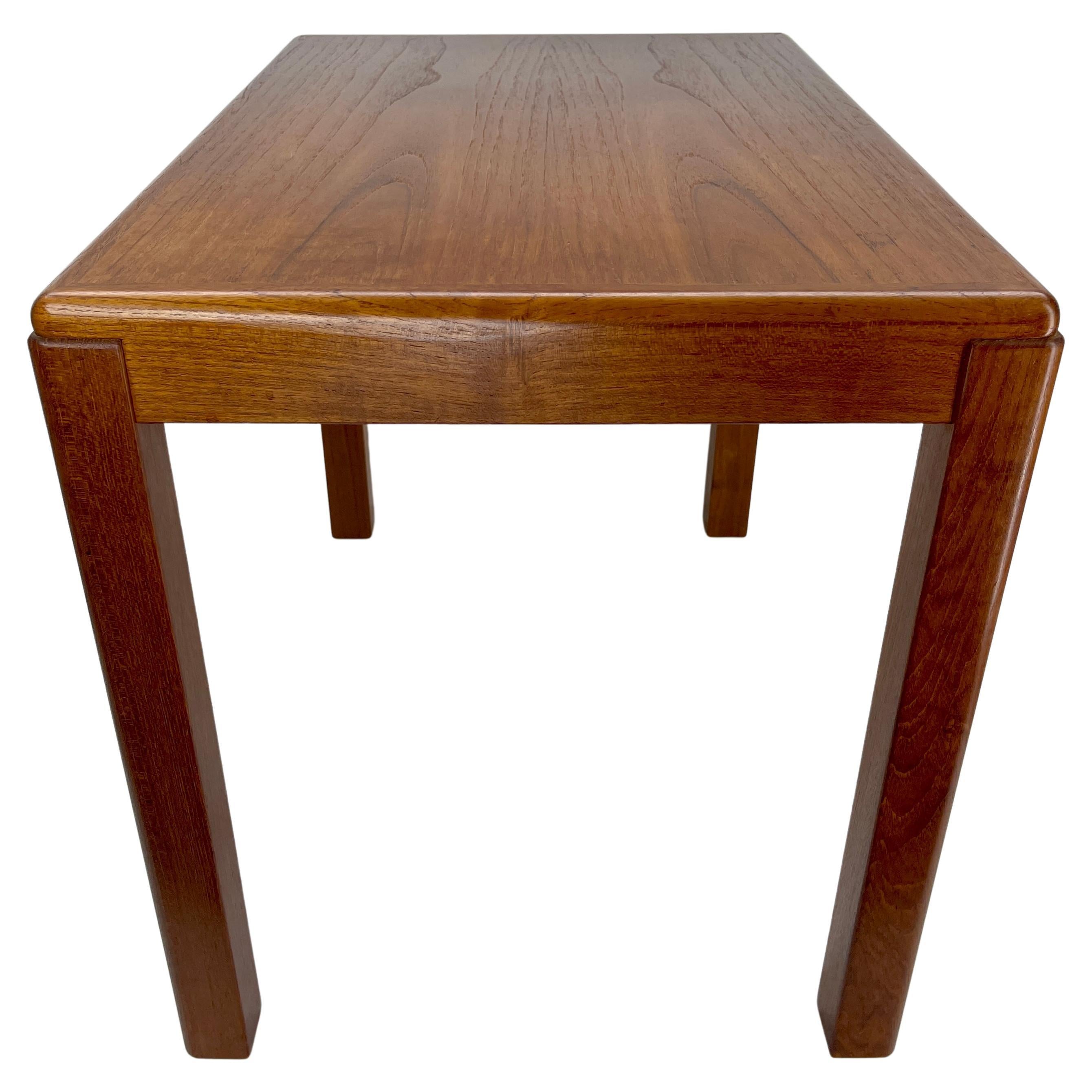 Scandinavian Modern Danish Mid-Century Rectangular Teak Side Table, Vejle Stole og Mobelfabrik For Sale