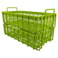 Cubos de almacenaje metálicos Era Industries, Chartreuse brillante con recubrimiento de polvo