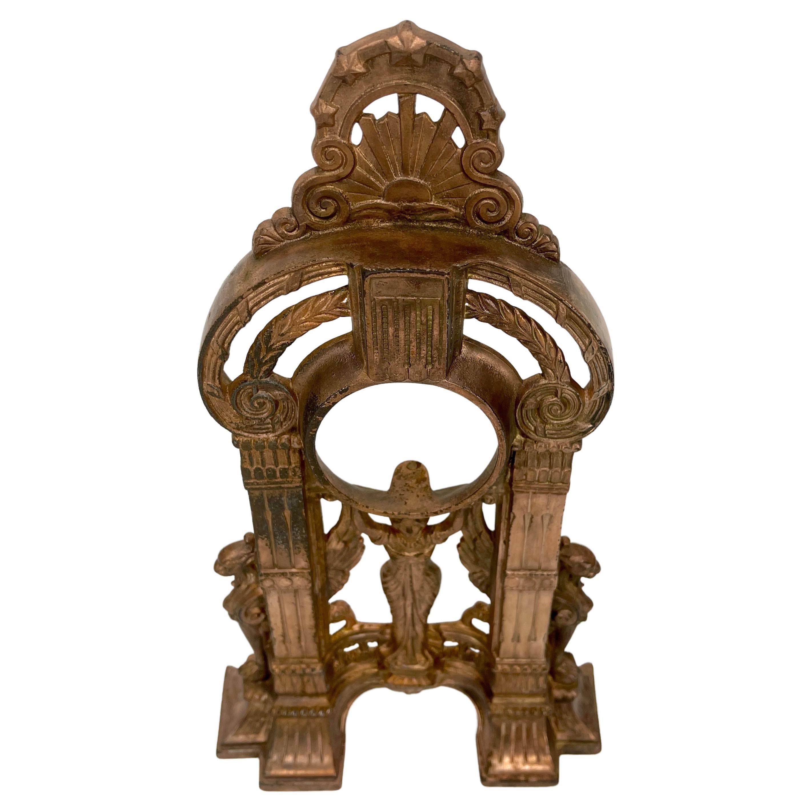 Amazing French Empire gilt bronze watch stand, Marked 486.

