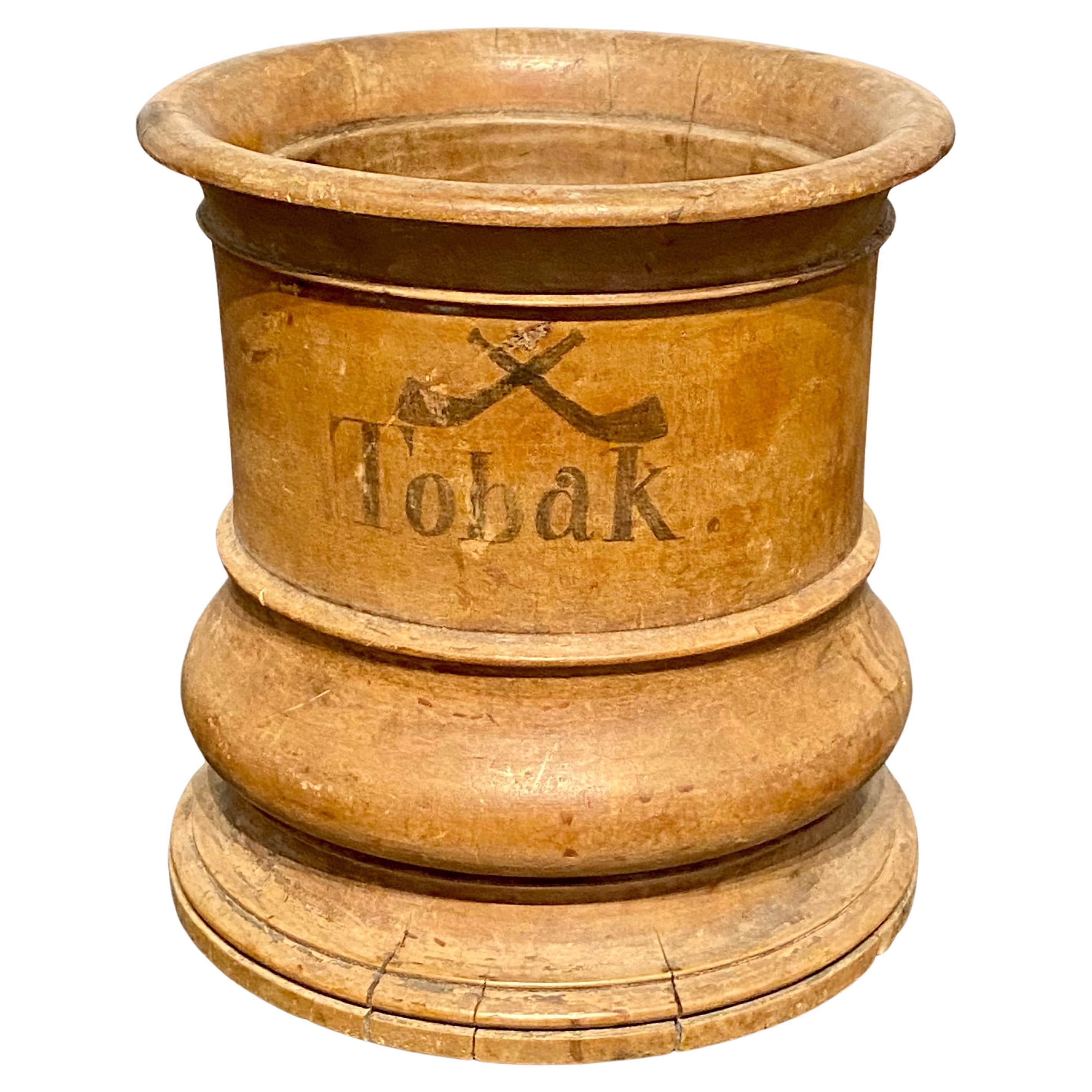 Small Danish Wooden Tobacco Jar, circa 1800-1825 For Sale