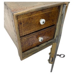 Early 1900's Birchwood Lock Box Safe with Key
