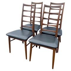 4 Danish Koefoed Ladderback "Lis" Dining Chairs in Teak, circa 1960's