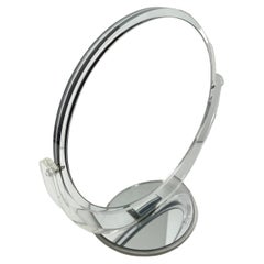 Due specchi da tavolo per vanità in lucite a due lati del Mid-Century