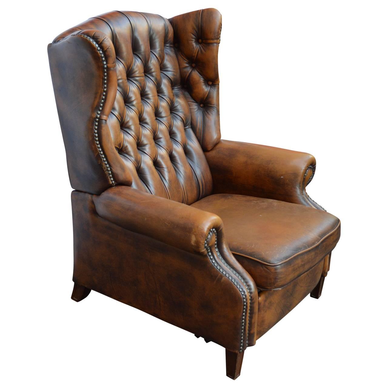 British Late Button Tufted Chesterfield Wingback