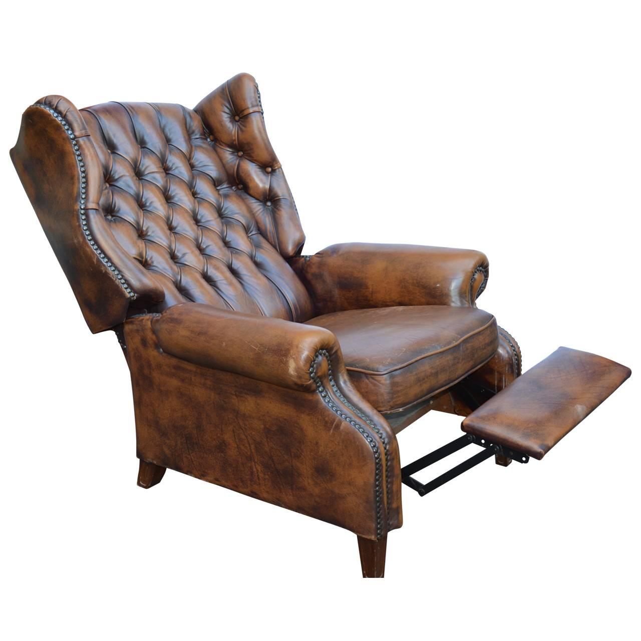20th Century Late Button Tufted Chesterfield Wingback