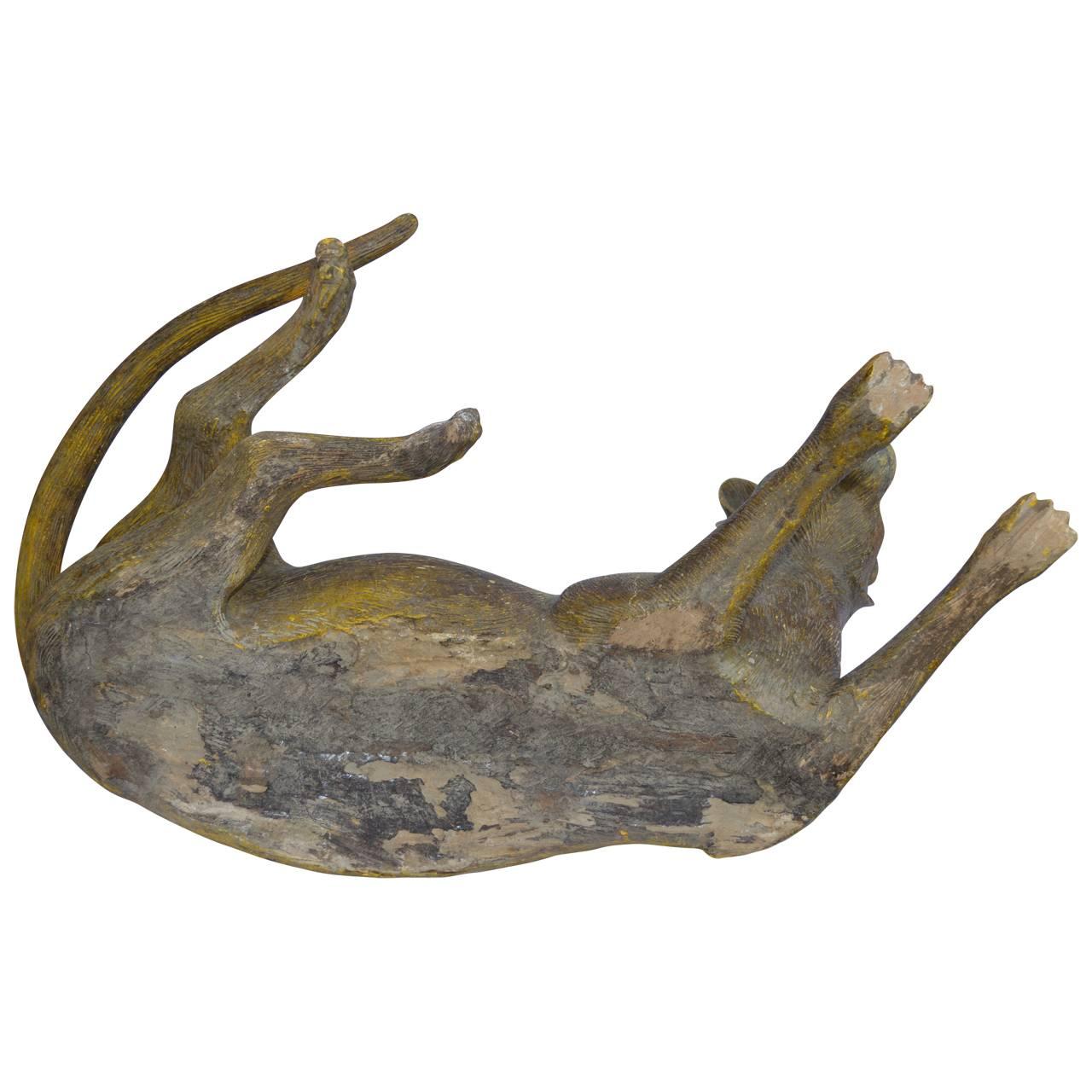 Carved and Original Painted Panther Sculpture 3