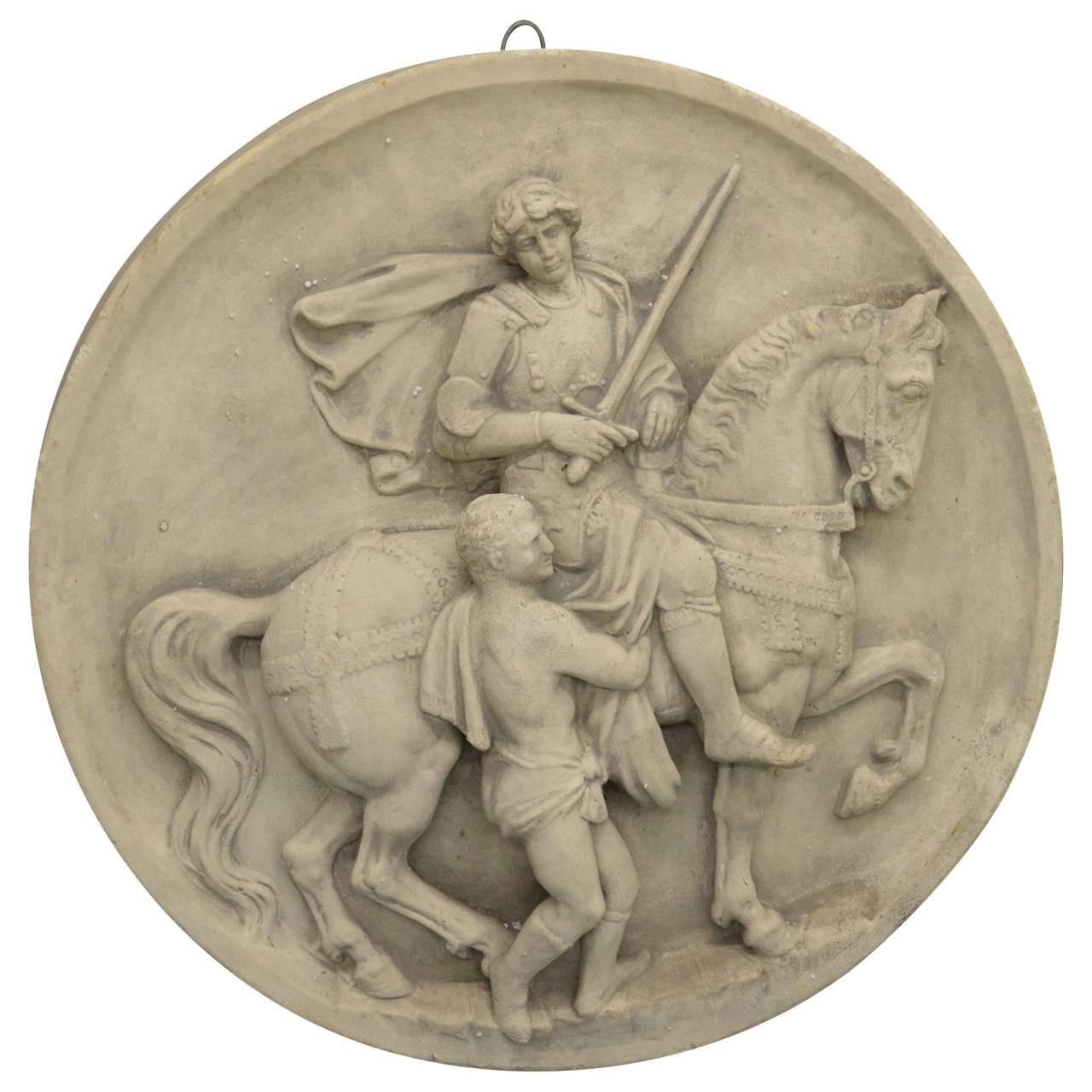 20th Century Large French Wall Plaque of St. Martin of Tours