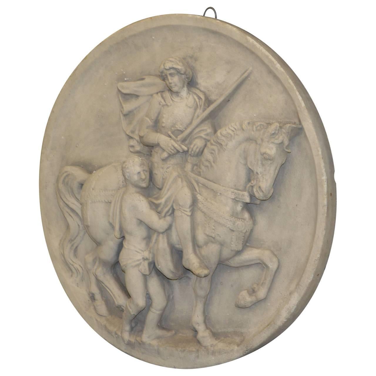 Italian Large French Wall Plaque of St. Martin of Tours