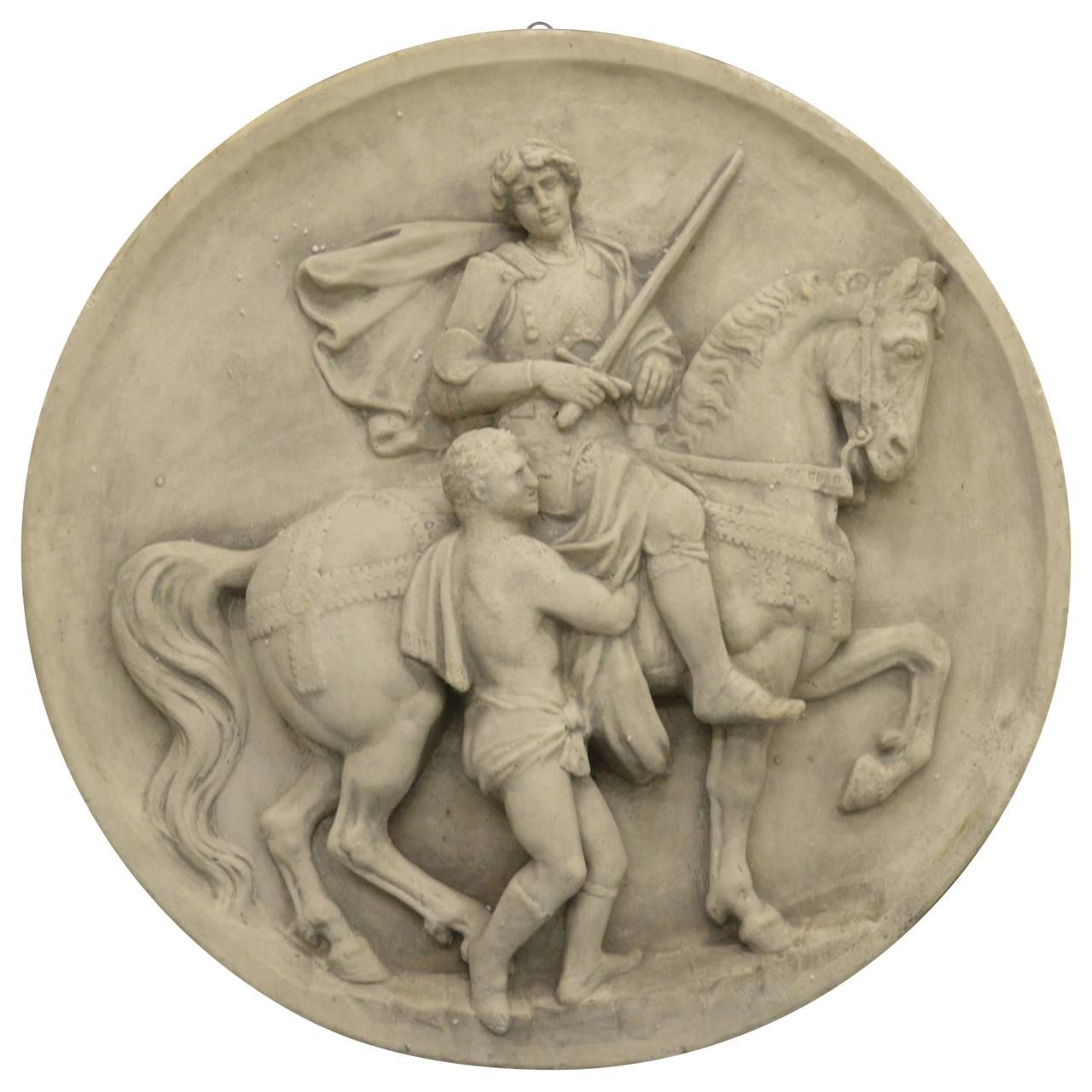 Large French Wall Plaque of St. Martin of Tours