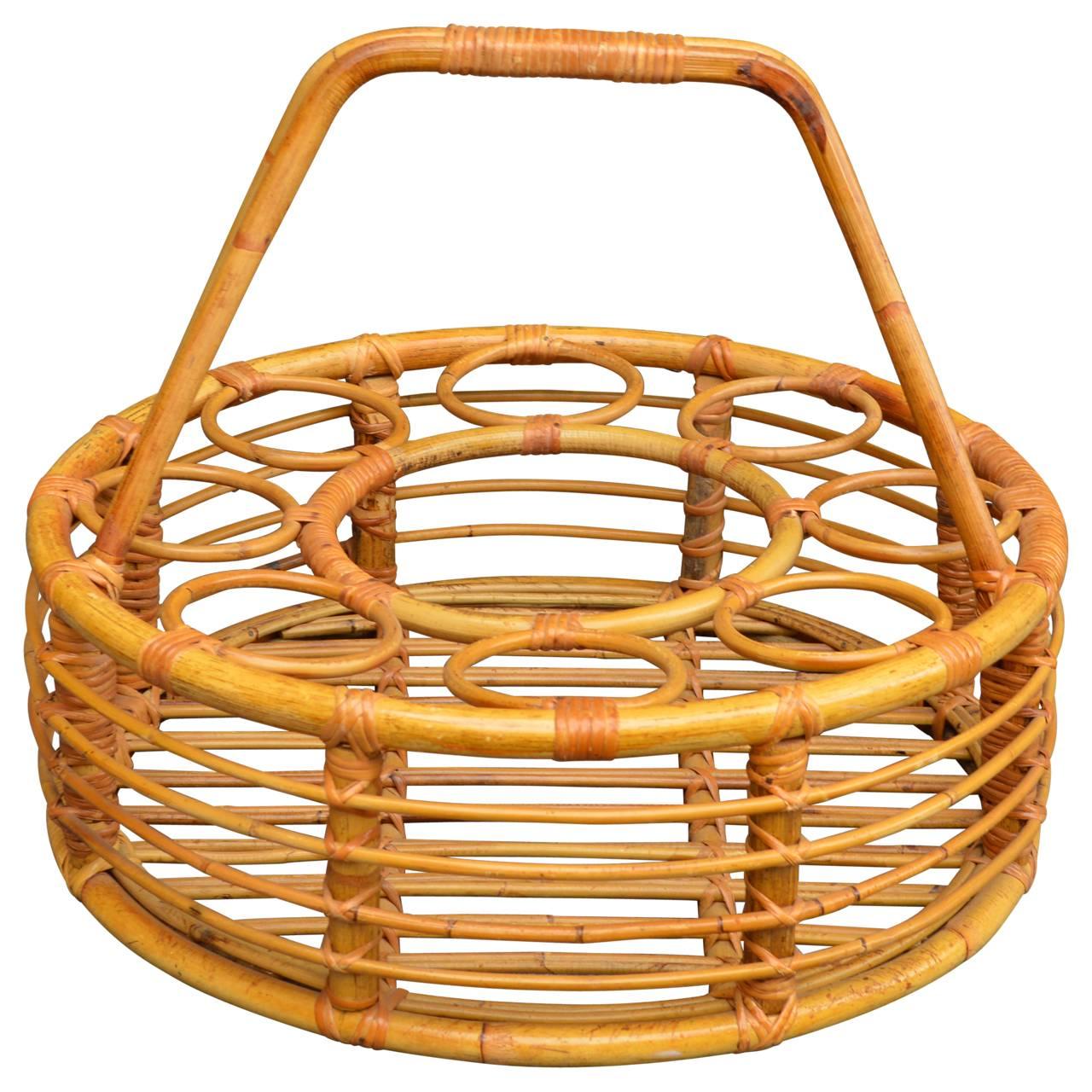 Rattan Picnic Wine Basket