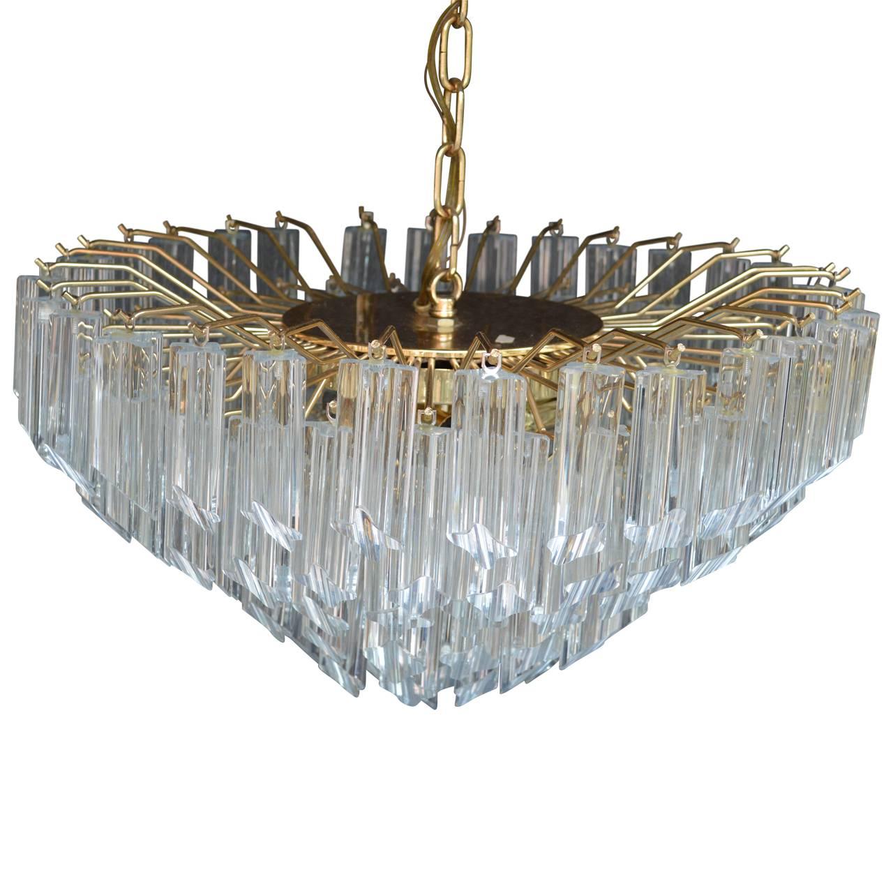 Hand-Crafted Venini Italian Crystal Chandelier