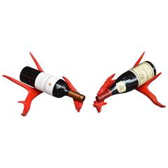 Two Red Antler Wine Rack Centerpieces