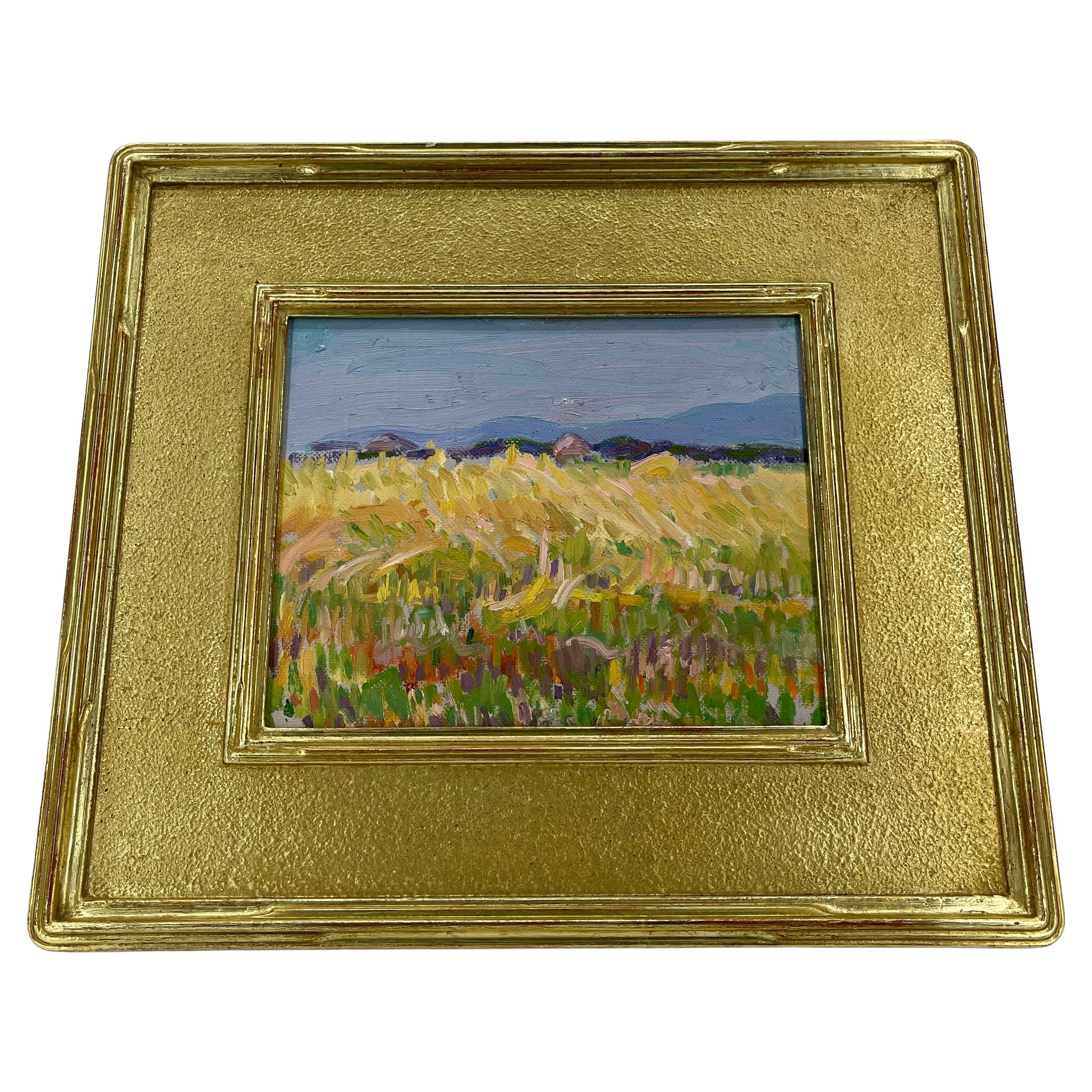 Countryside Landscape Oil Painting on Canvas of a Field with Haystacks, France 1930's

Oil painting on canvas from the estate of Richard Horace Bassett (1900 - 1995). The artist studied and painted in Europe during the 1920s and 1930s, and the