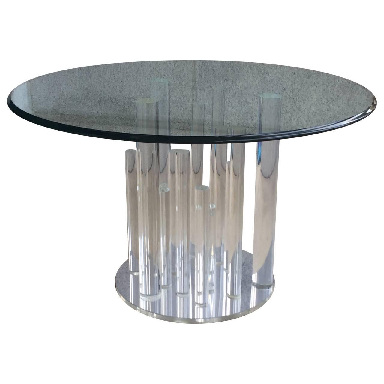 Charles Hollis Jones Lucite Dining Table Base  3