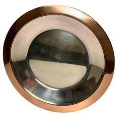 Heavy Solid Thick Silver Plated And Copper Open Bowl by Georg Jensen