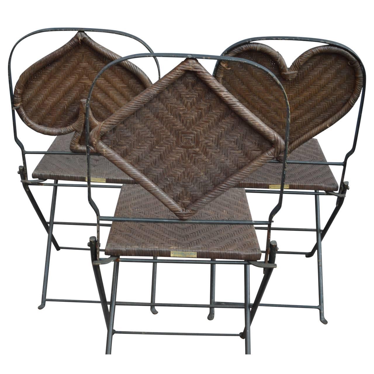 20th Century French Patio Set of Game-Table and Chairs