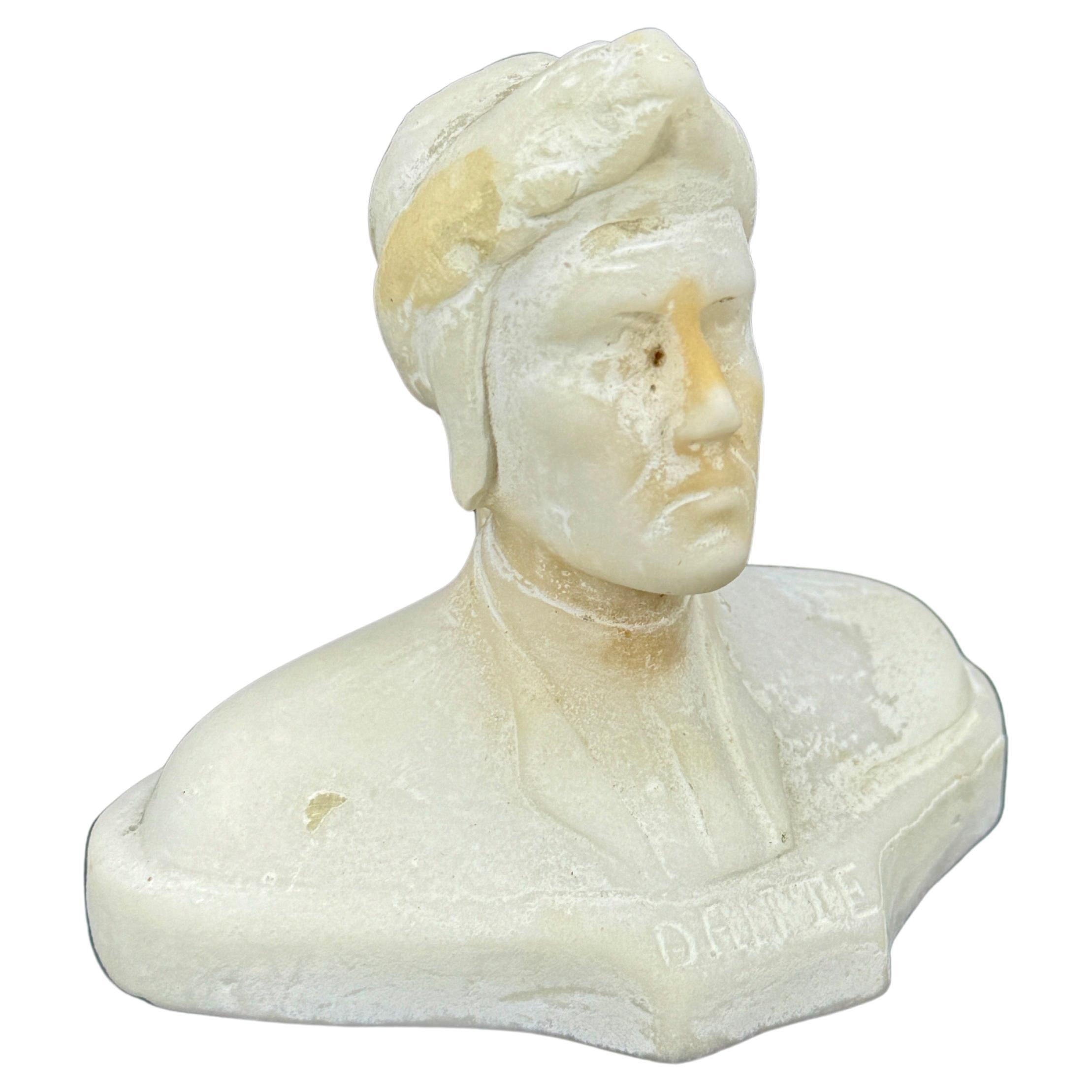 Hand-Crafted Italian Marble Bust of Dante, Circa 1900