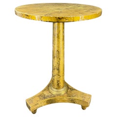 Petite table à piédestal vintage Baker en trompe-l'œil doré