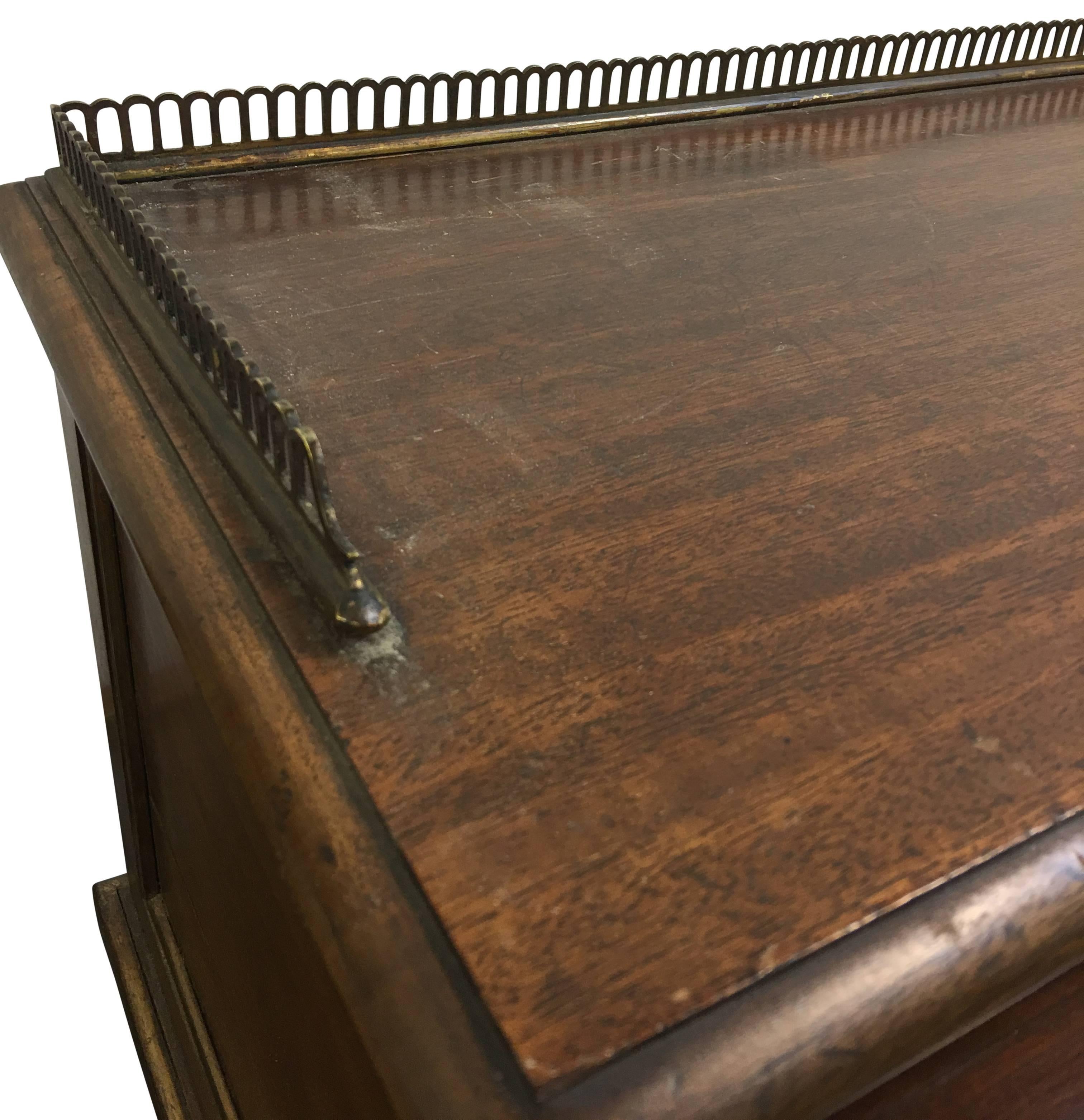 French Directoire Roll-Top Writing Desk From Savoy Hotel In London In Good Condition In Haddonfield, NJ
