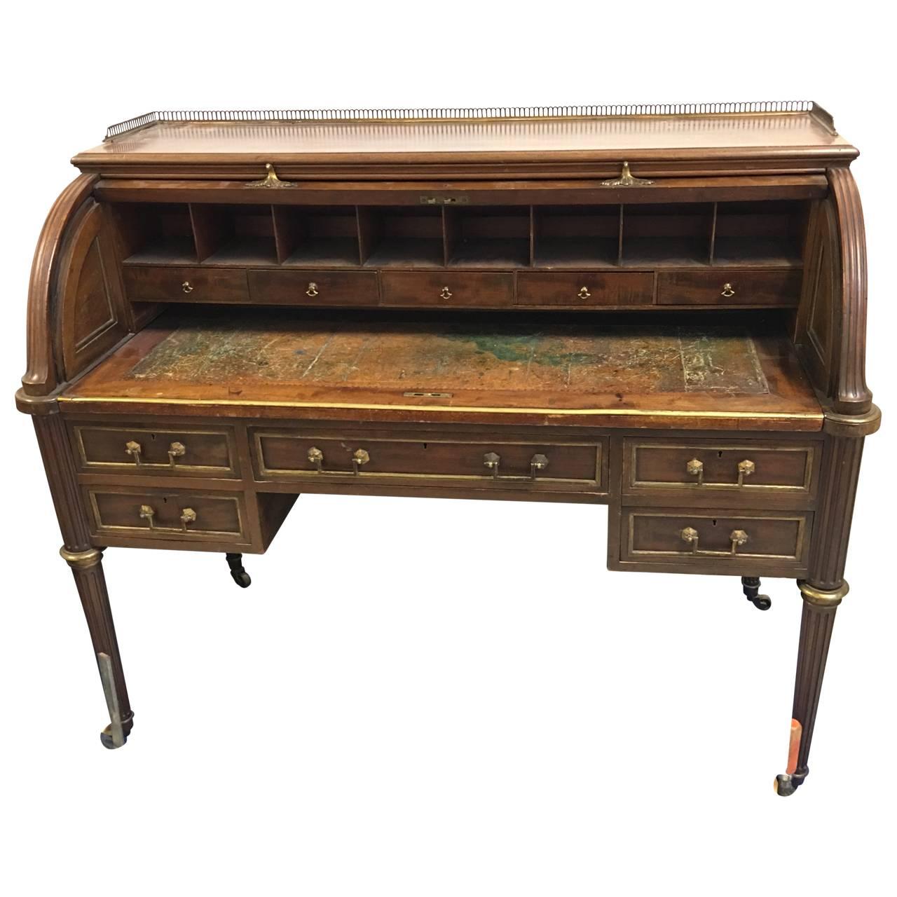 French Directoire Roll-Top Writing Desk From Savoy Hotel In London