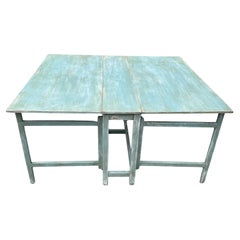 Painted Swedish Gustavian Style Drop Leaf Gate Leg Table