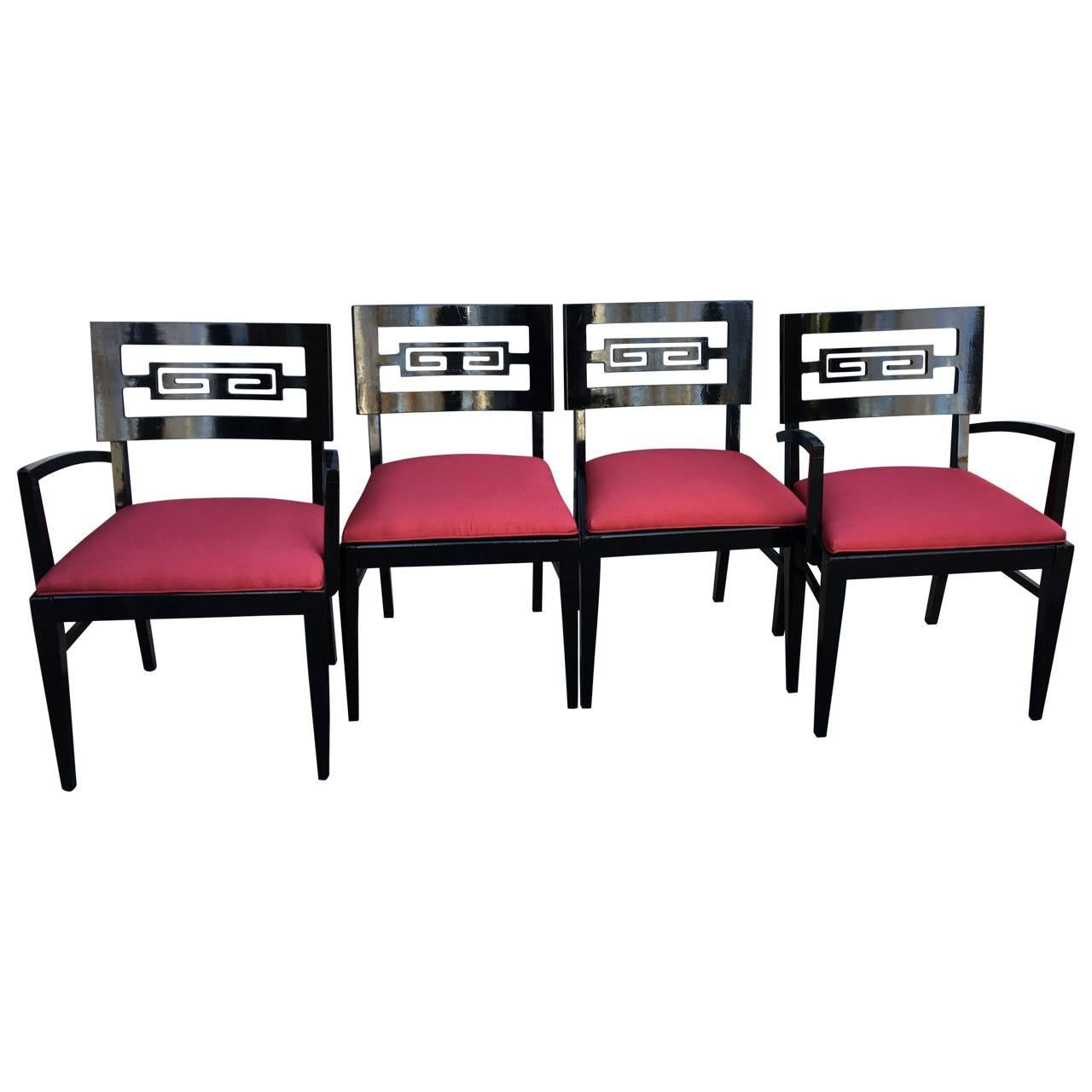 Set of 4 James Mont Style Dining Room Chairs 1