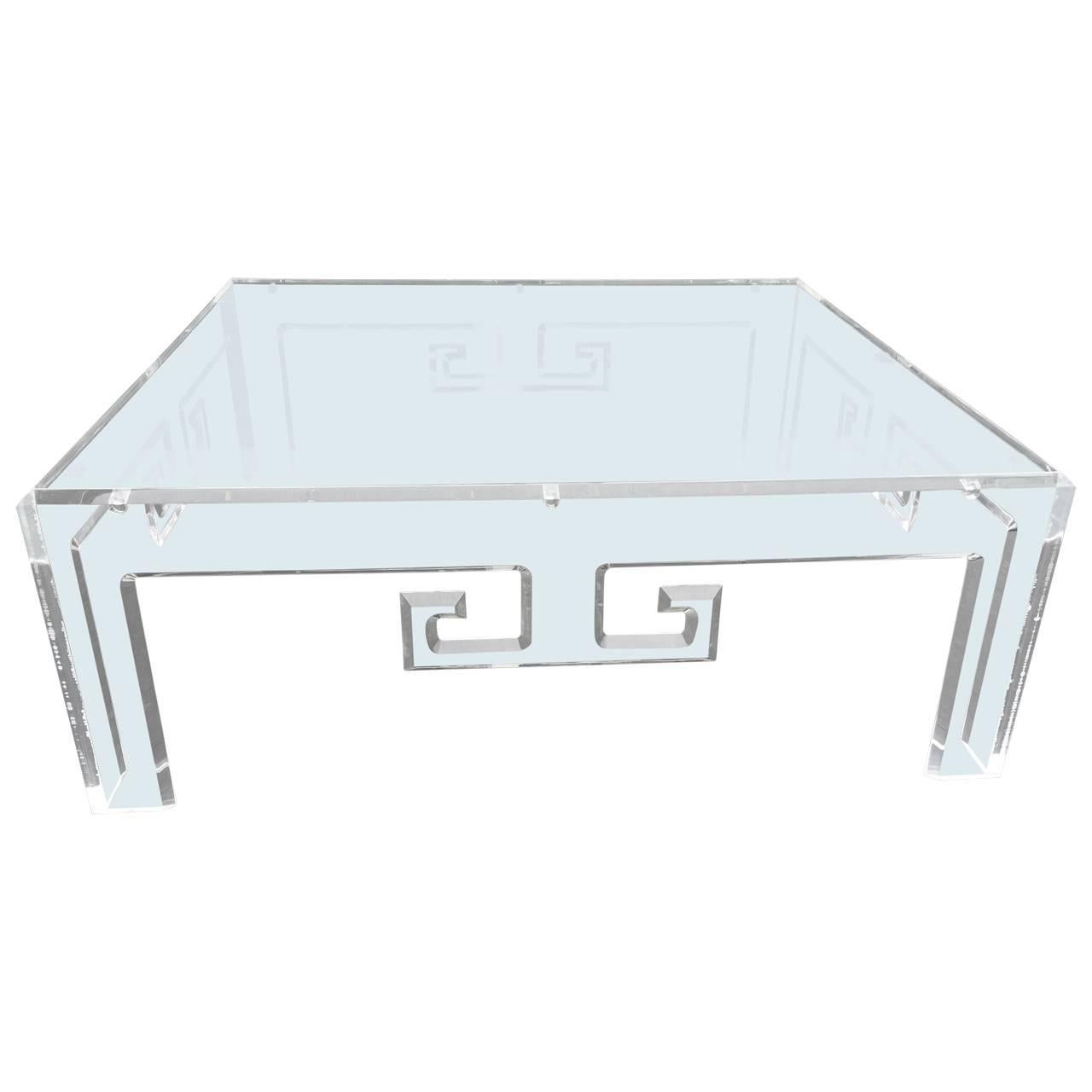 lucite square coffee table