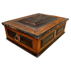 Swedish 18th Century Painted Box in Oak Wood