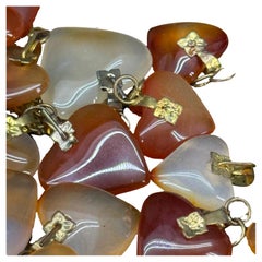 Collection of Small Charming Agate Pendant Hearts