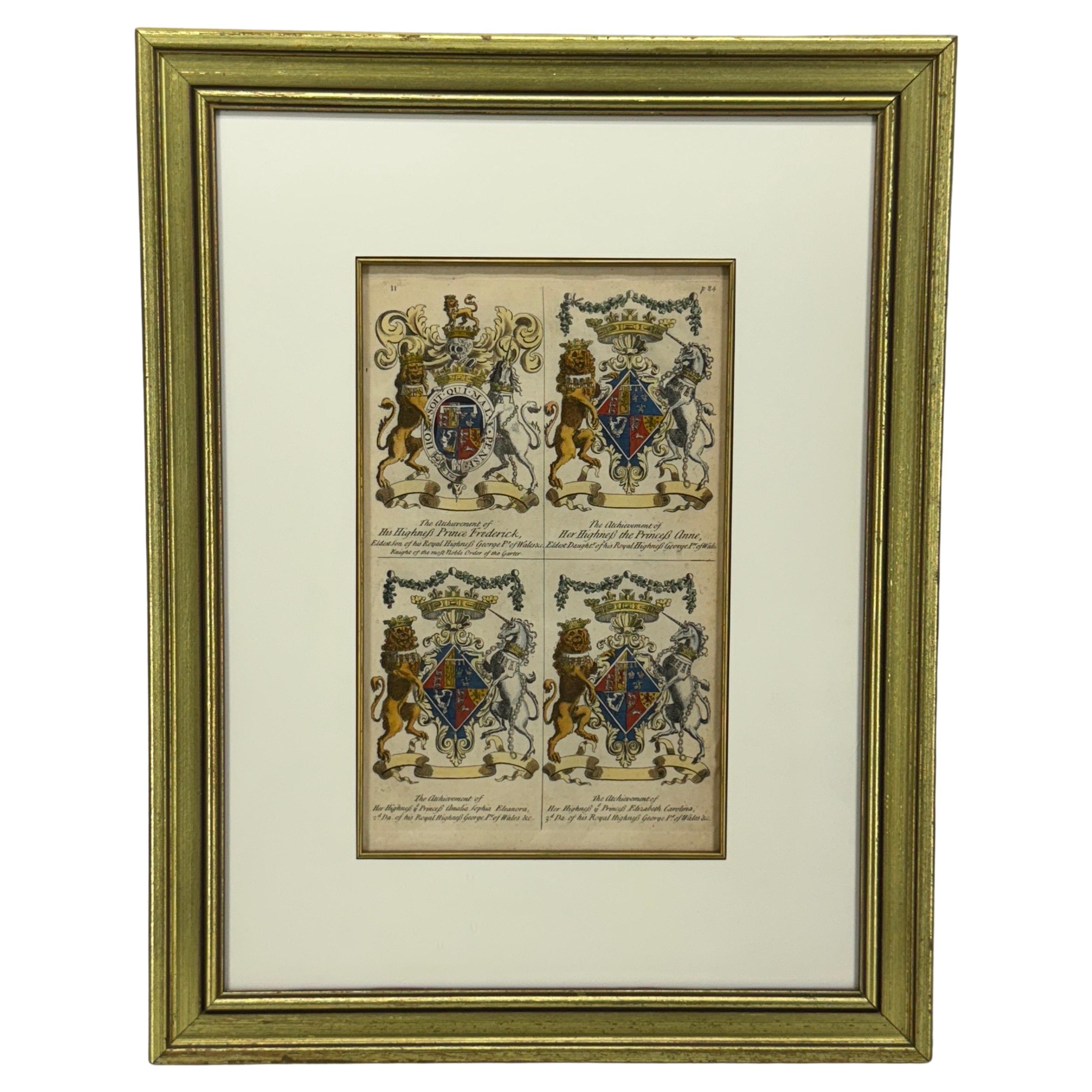 English Coat of Arms Art Print by Joseph Edmondson Gold Leaf Frame