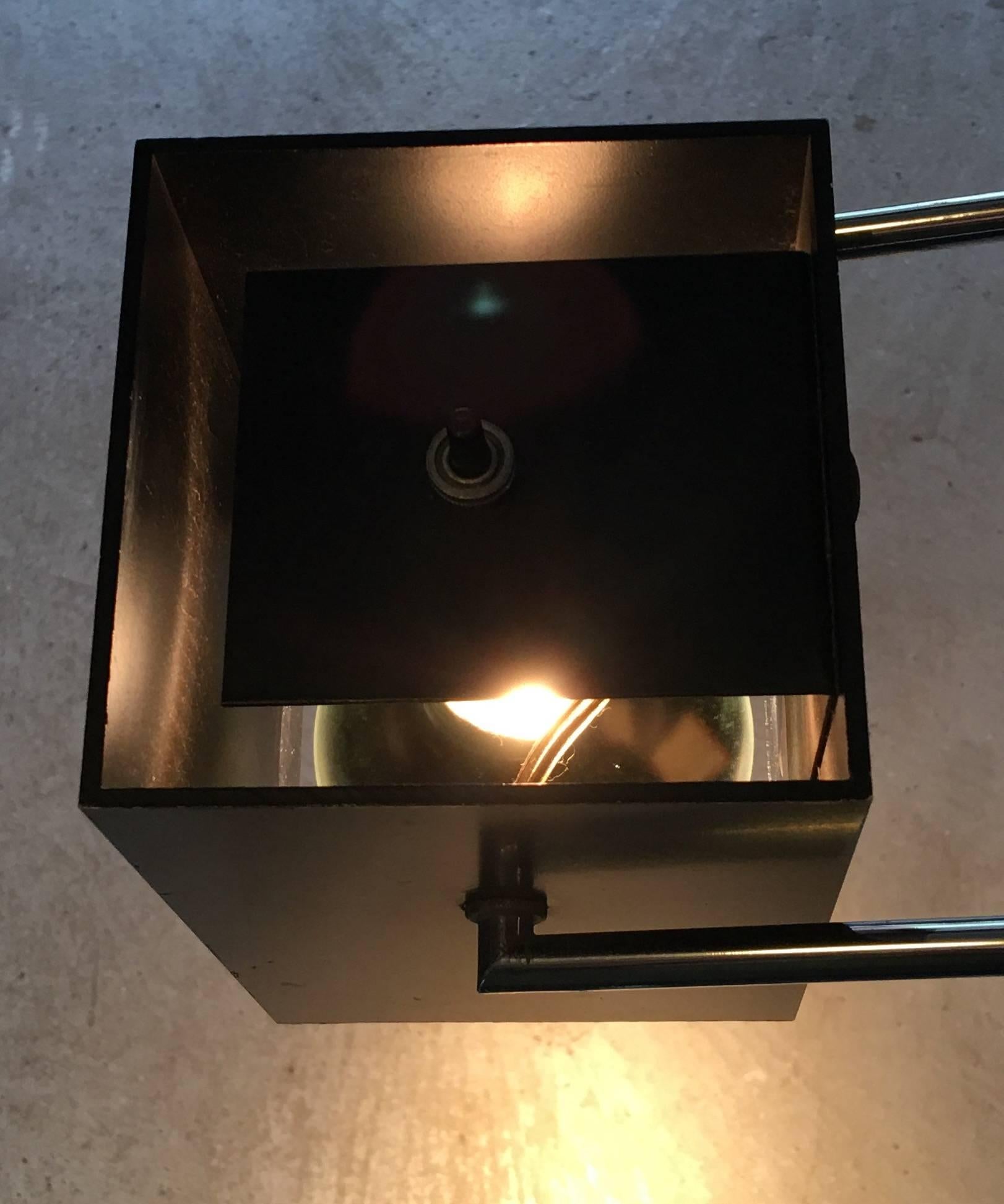 Black Midcentury Cubist Shade Floor Lamp 1