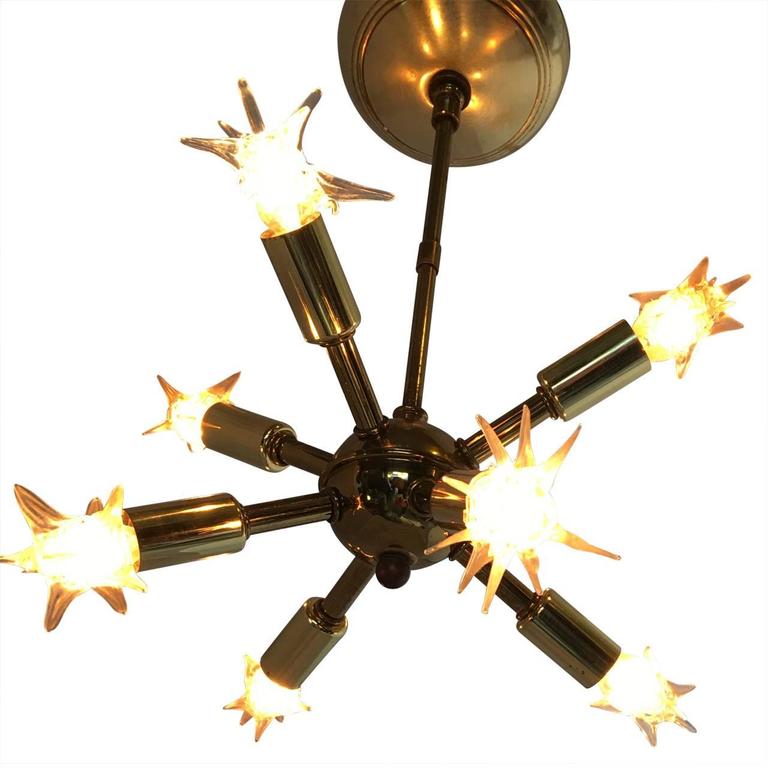 Small Brass Sputnik Chandelier at 1stDibs