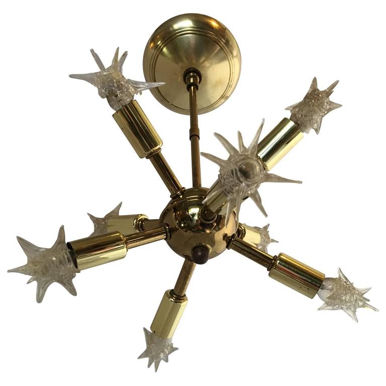 Small Brass Sputnik Chandelier at 1stDibs