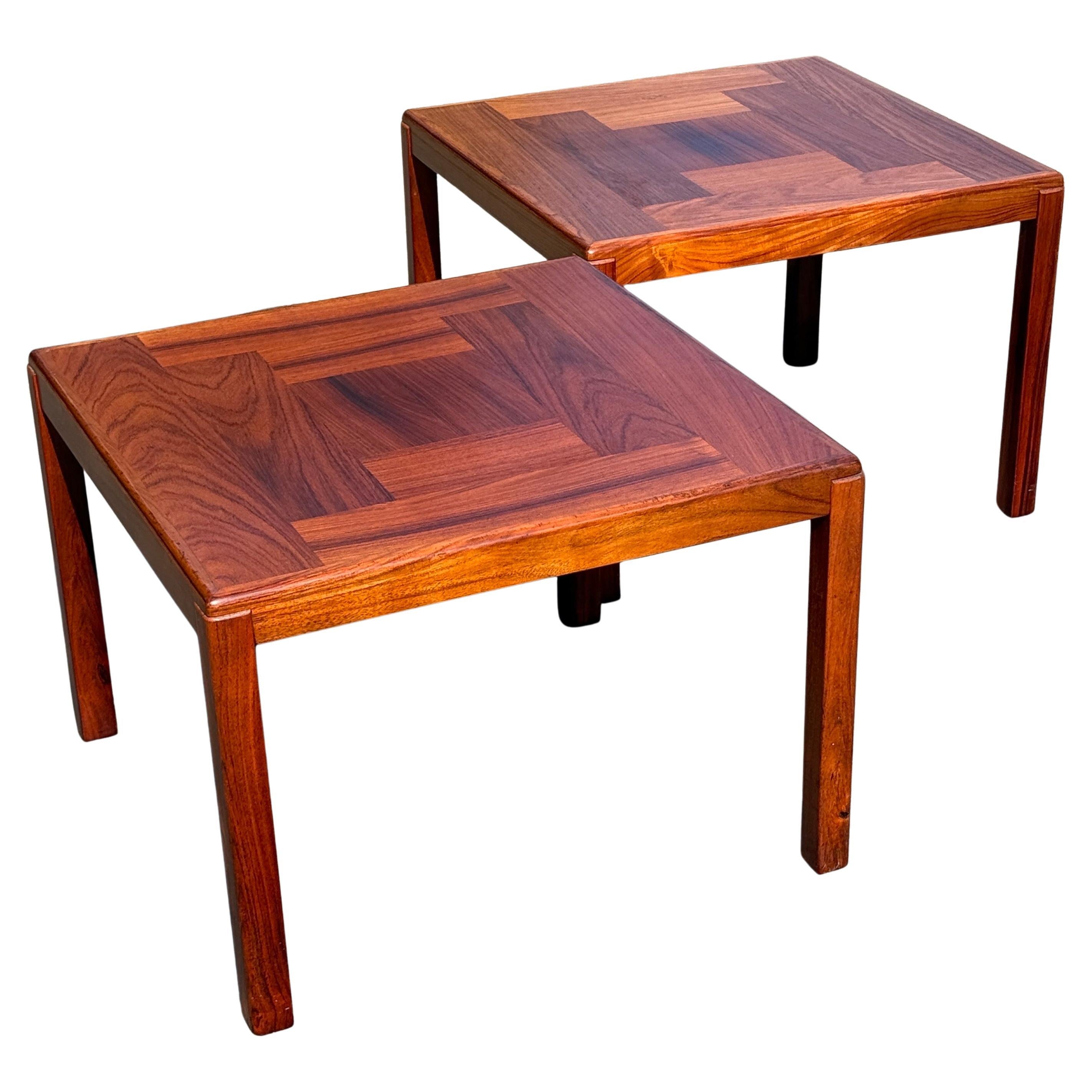 Danish Teak Side Tables by Vejle Stole, Square Design, 1960s For Sale