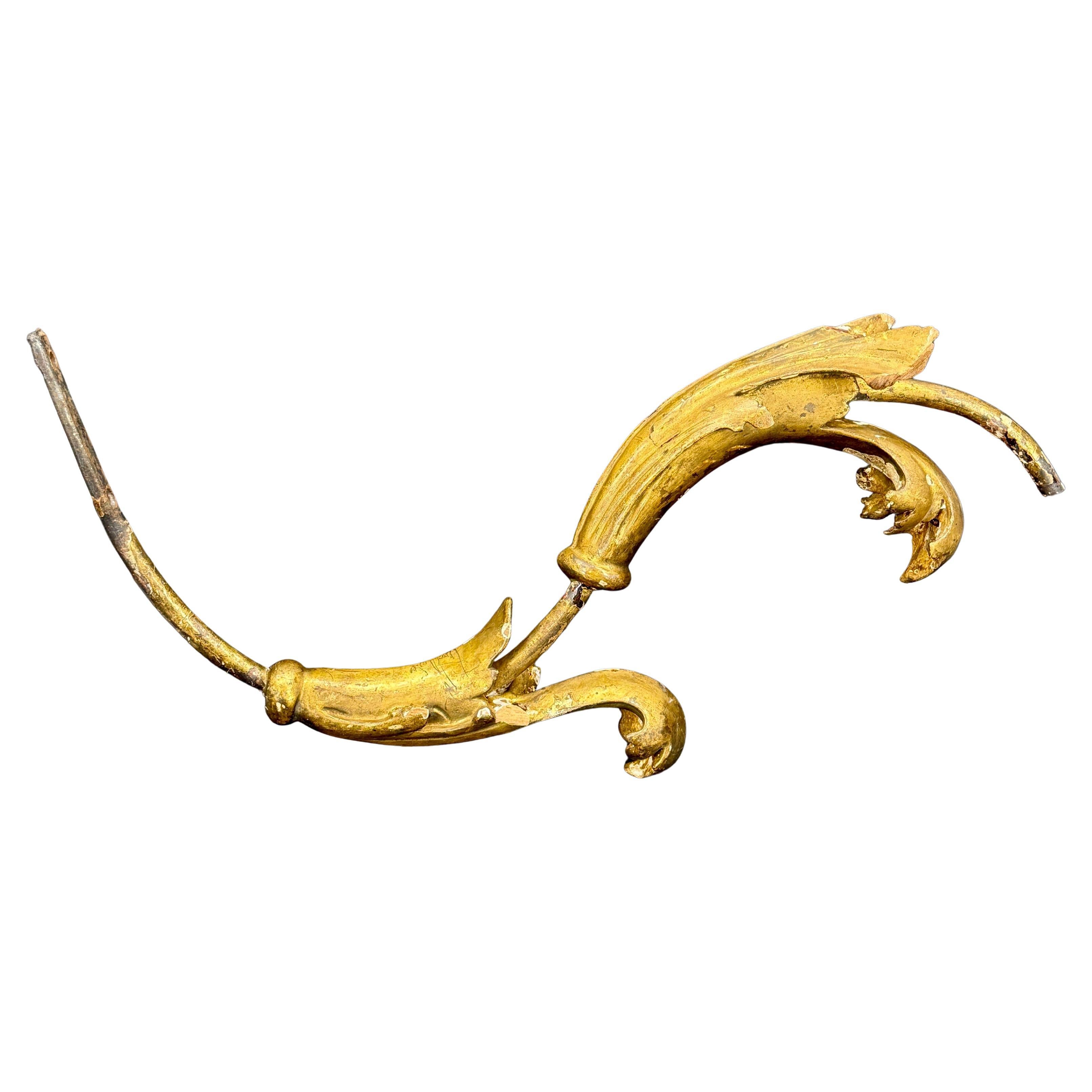 19th Century Gilt Metal Fragment Architectural Sculpture, France For Sale