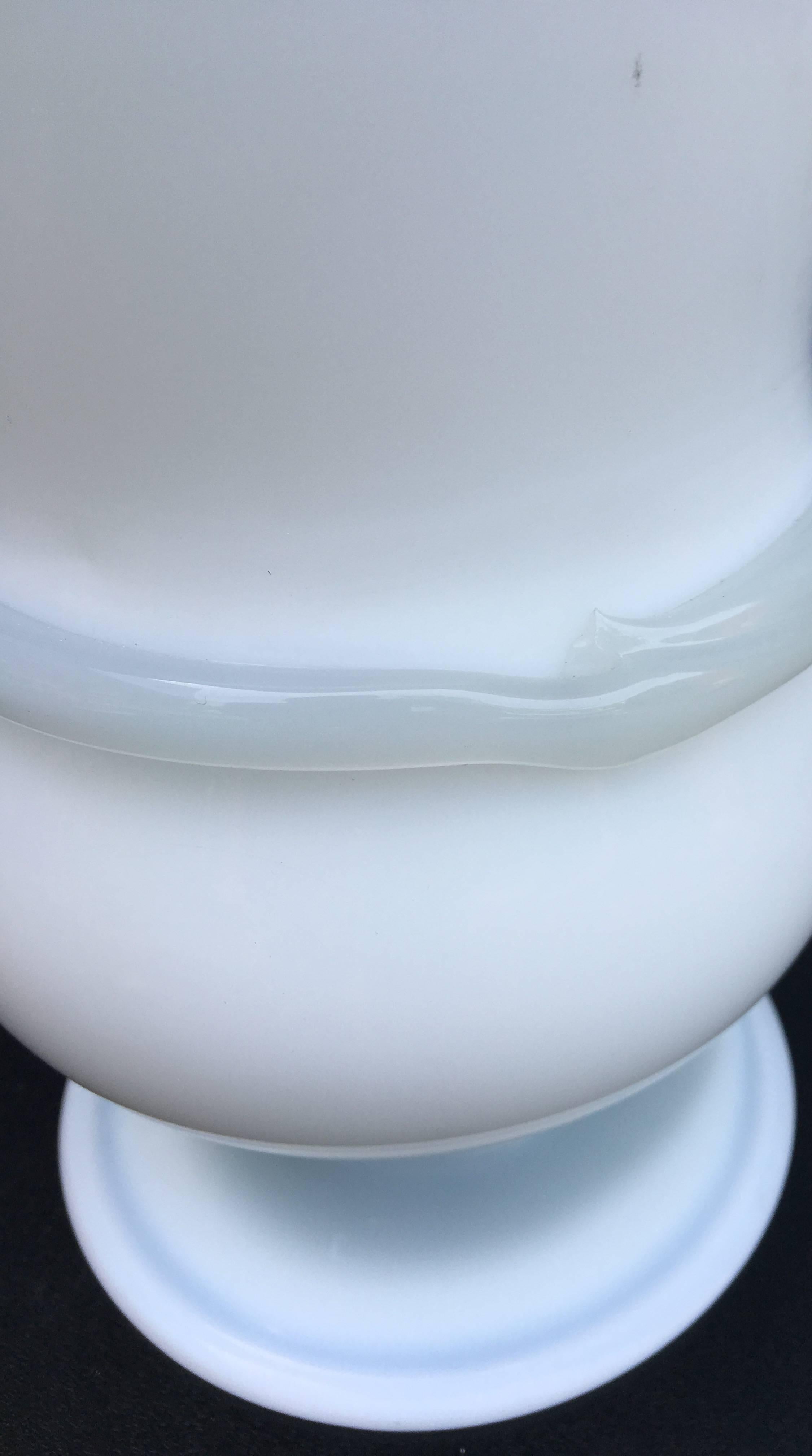 Large White Ivory Colored Opaline Vase 3