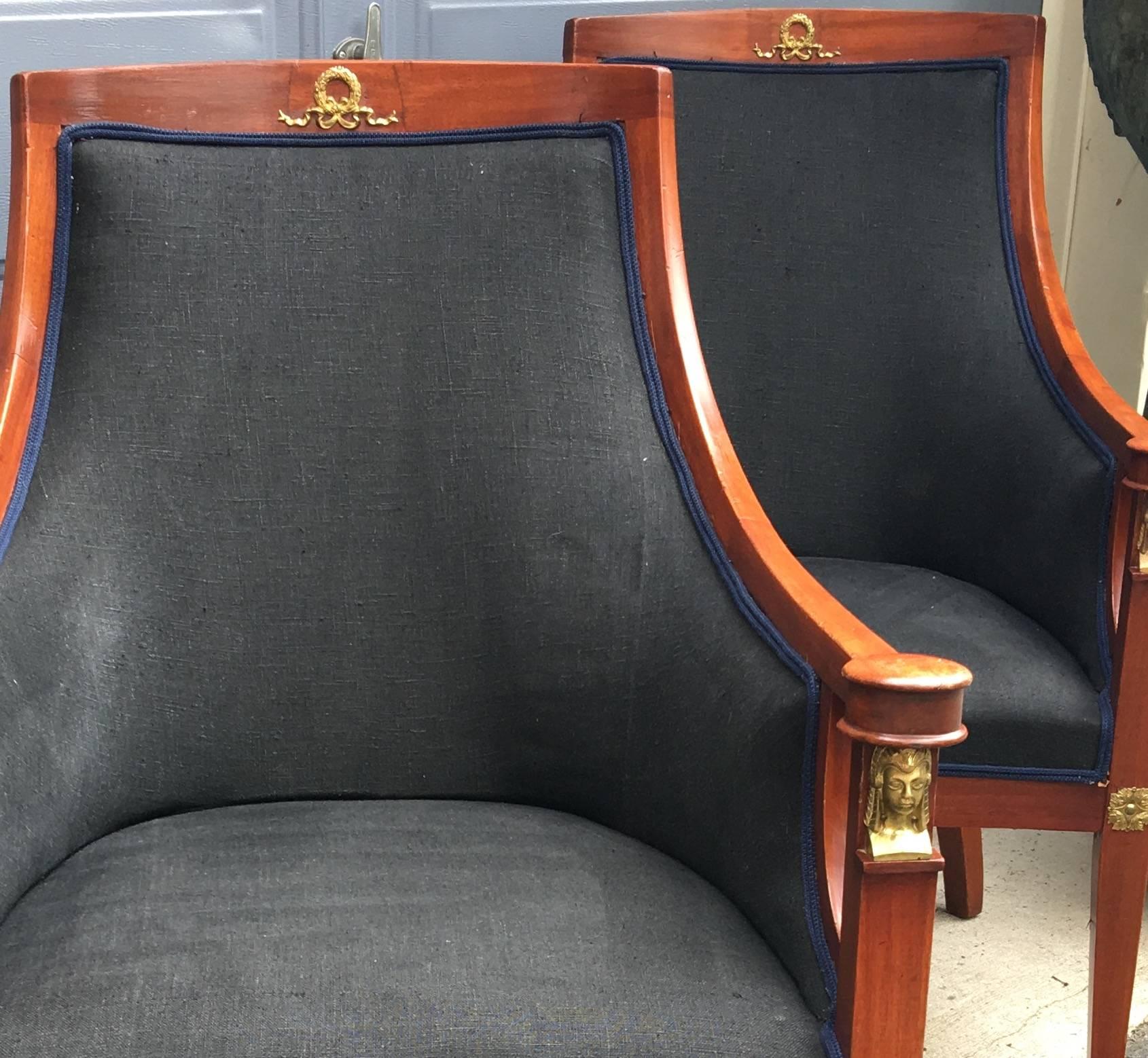 Pair of 19th Century Empire Armchairs 4