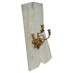 18th Century Rococo Architectural Gilded Candle Sconce Wall Fragment, France