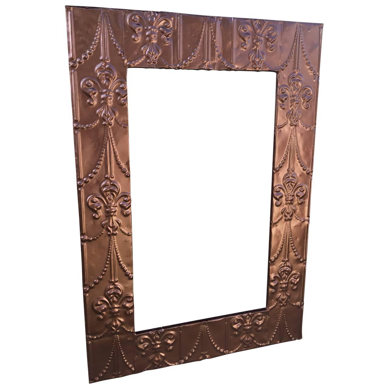 Painted metal wall mirror or it could be used for a cool frame.