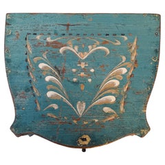 18th Century Original Blue Painted Swedish Wood Box