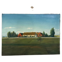 Pintura al óleo de mediados del siglo XIX que representa una granja danesa o sueca