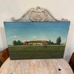 Pintura al óleo de mediados del siglo XIX que representa una granja danesa o sueca
