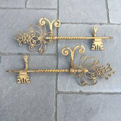 Pair of Key-Shaped Handrail Fixtures
