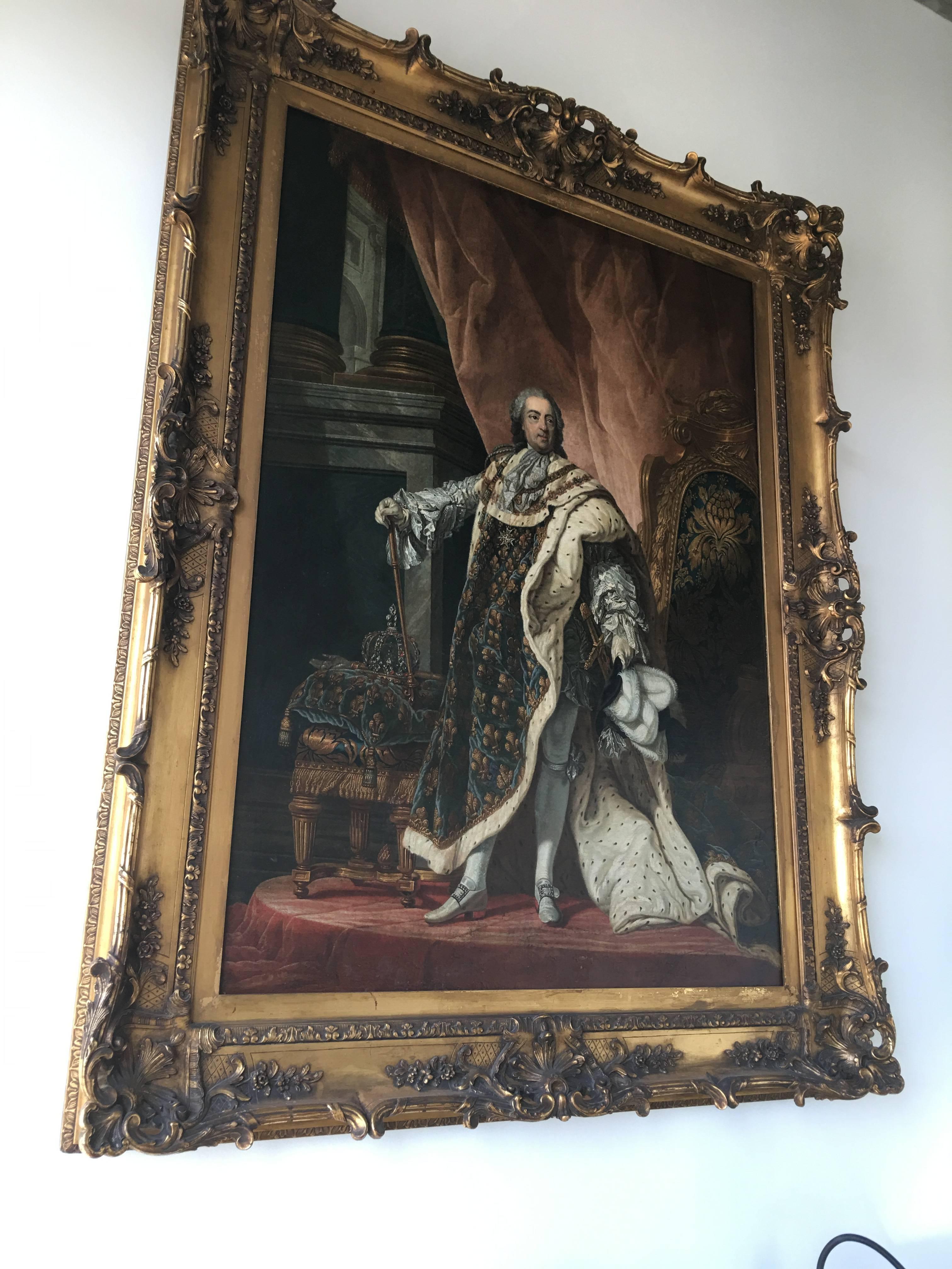 Large 19th Century Oil Painting of Louis XIV 1