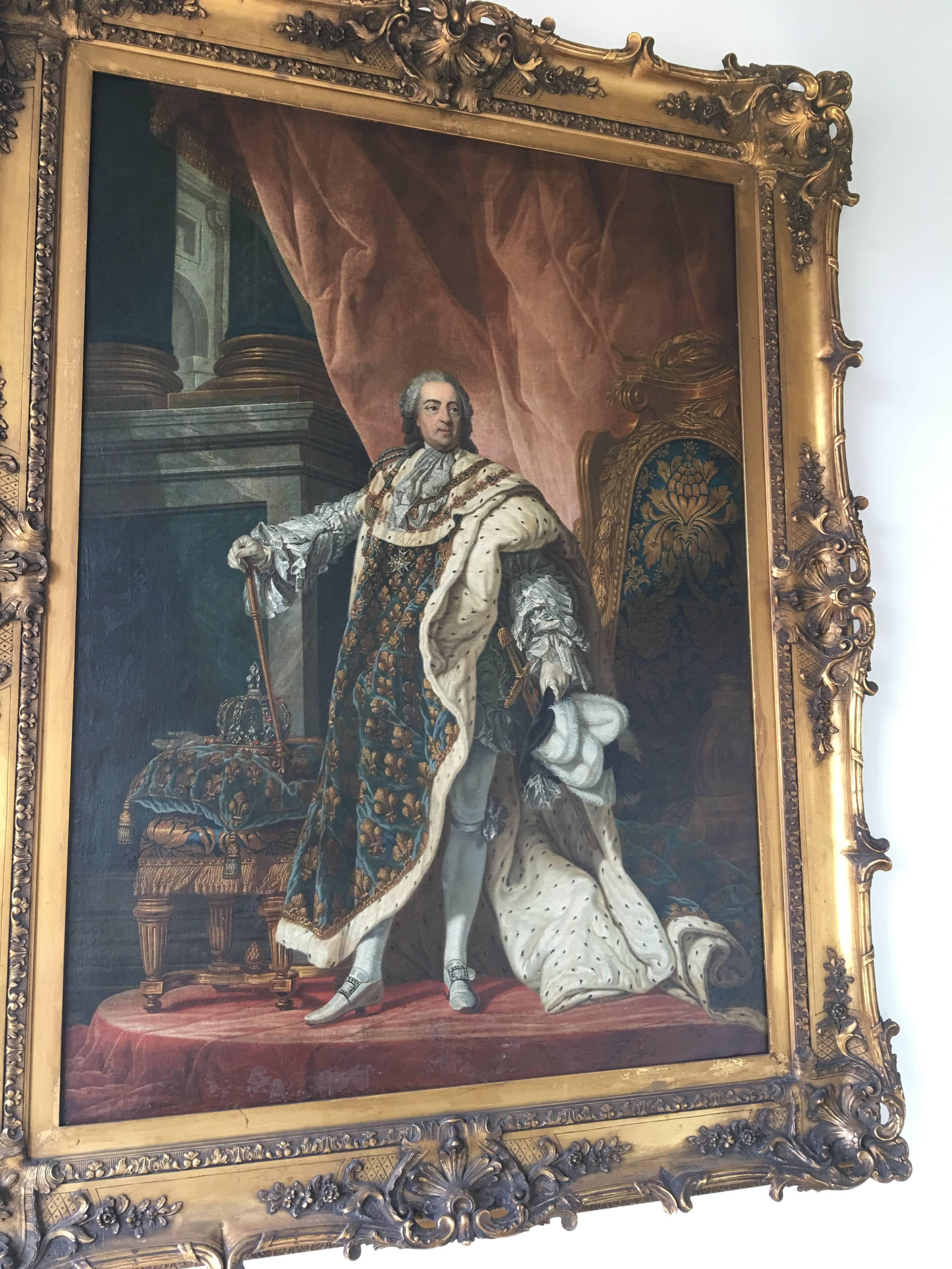 Large 19th Century Oil Painting of Louis XIV 4