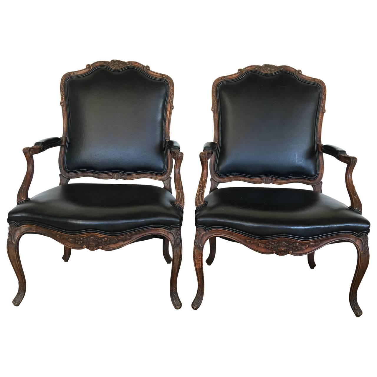 Upholstery French Pair Rococo Armchairs