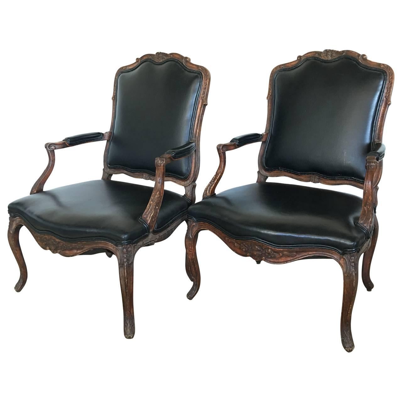 French Pair Rococo Armchairs 2