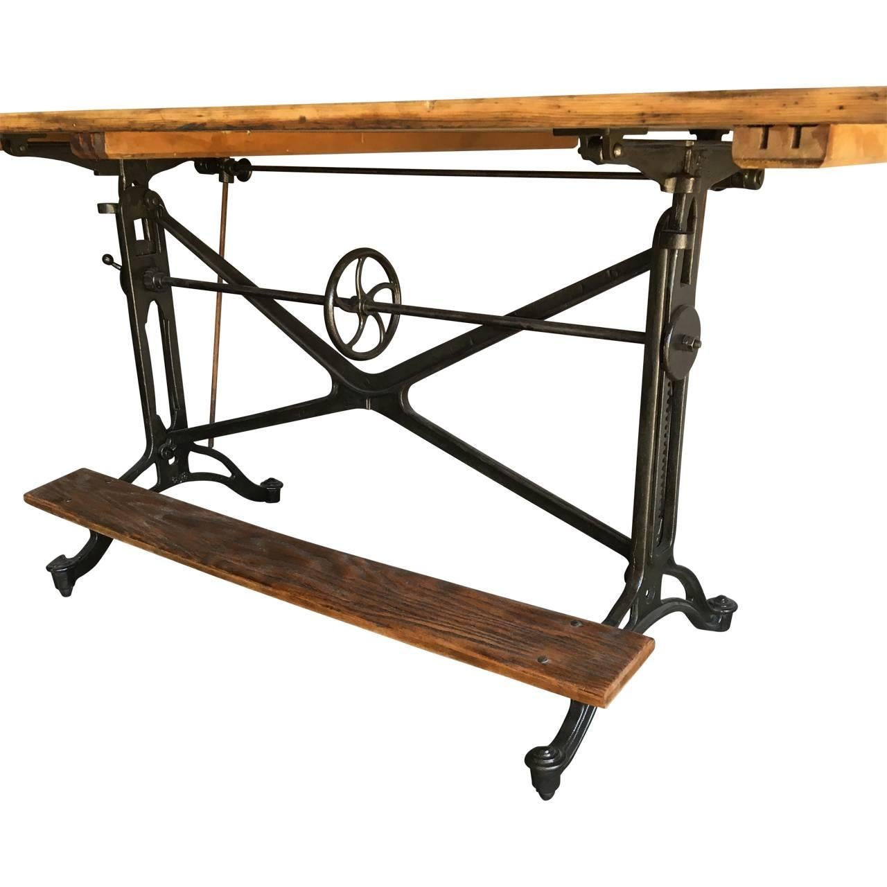 Cast 19th Century Vintage Drafting Table